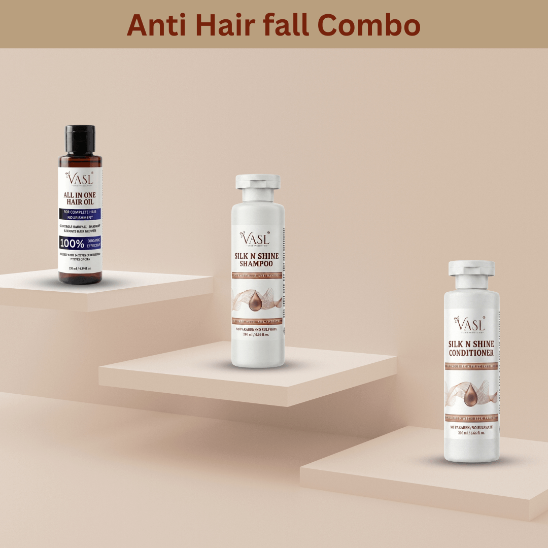 Anti hair fall combo with Silk n shine Shampoo and conditioner with All in one Hair oil