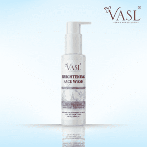 Vasl Brightening Face wash on a glass table top