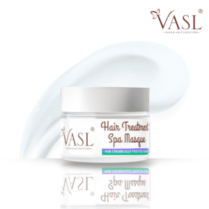 Vasl Hair Treatment Spa Mask on a shiny reflective surface