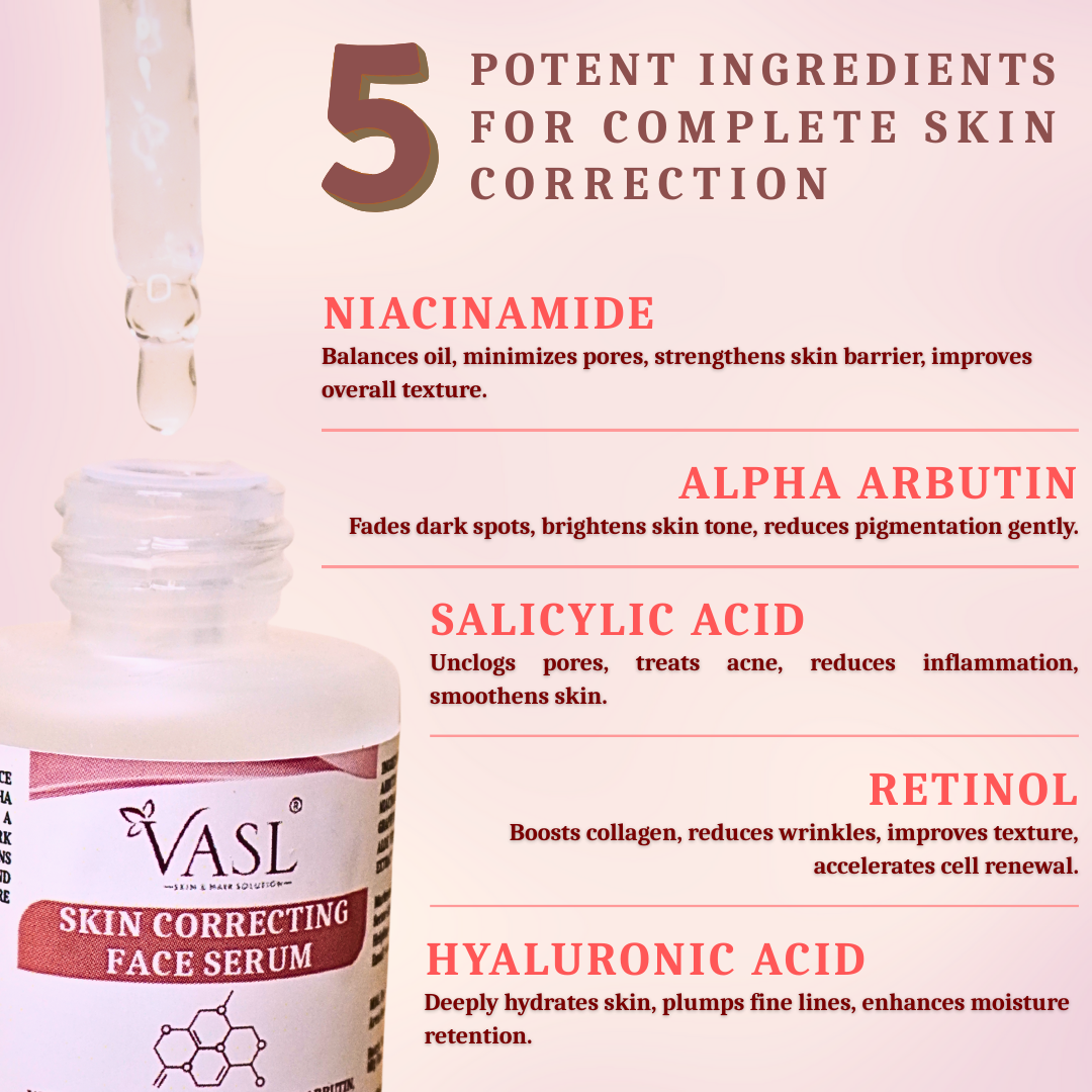 Skin Correcting Serum for Dark Spots Removal & Pigmentation - For Glowing Skin | Vasl (30ml) - Image 3