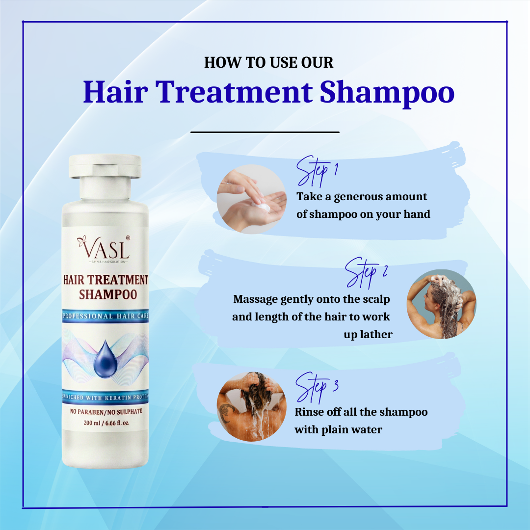 Vasl Keratin Shampoo for Frizzy & Chemically Treated Damaged Hair, Sulfate Free, 200ml - Image 5