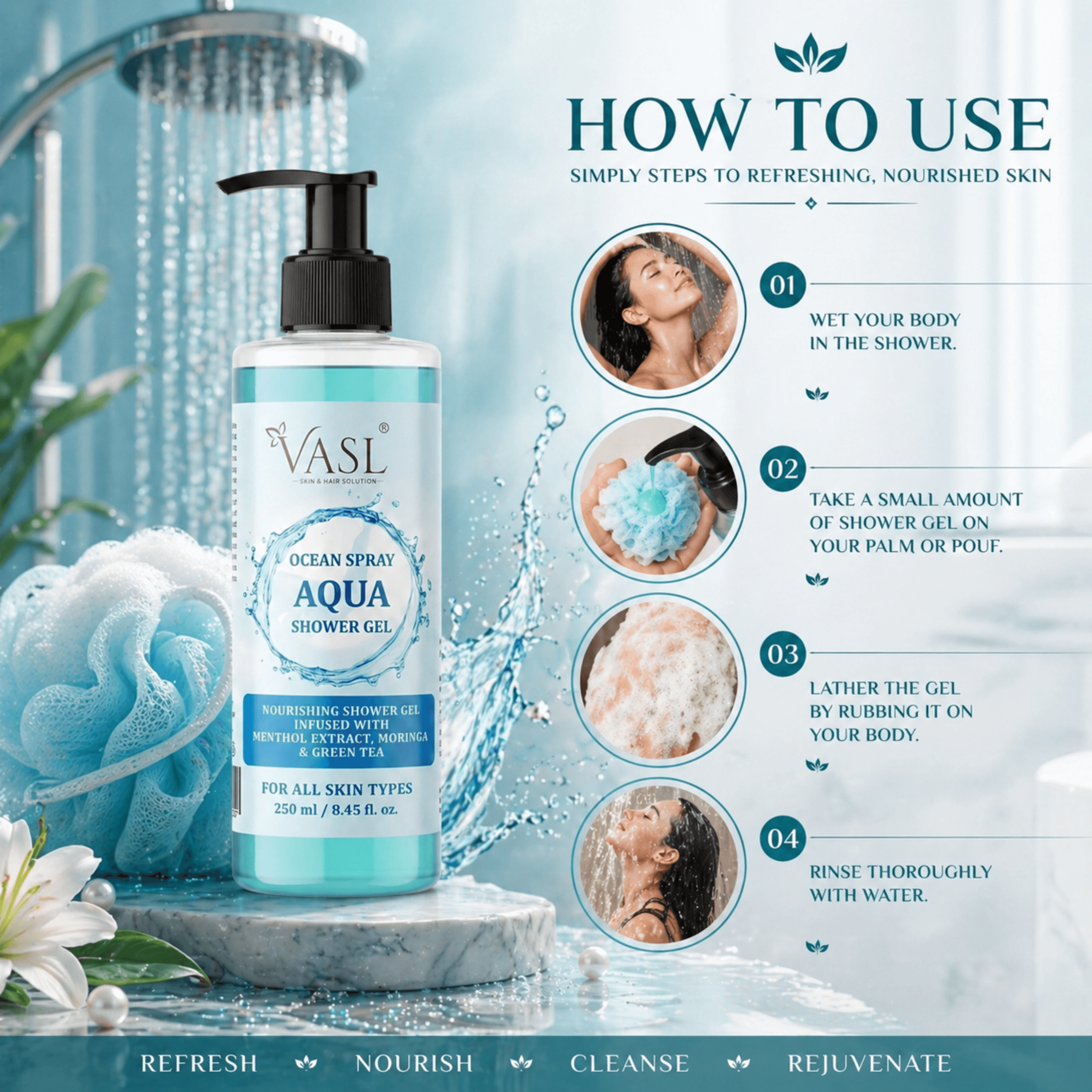 Ocean Spray AQUA Shower Gel - Image 5