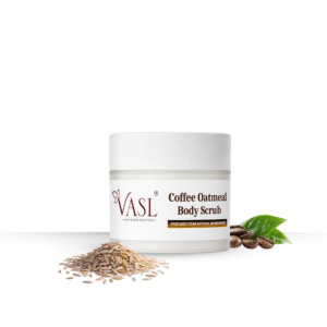 coffee oatmeal body scrub front view